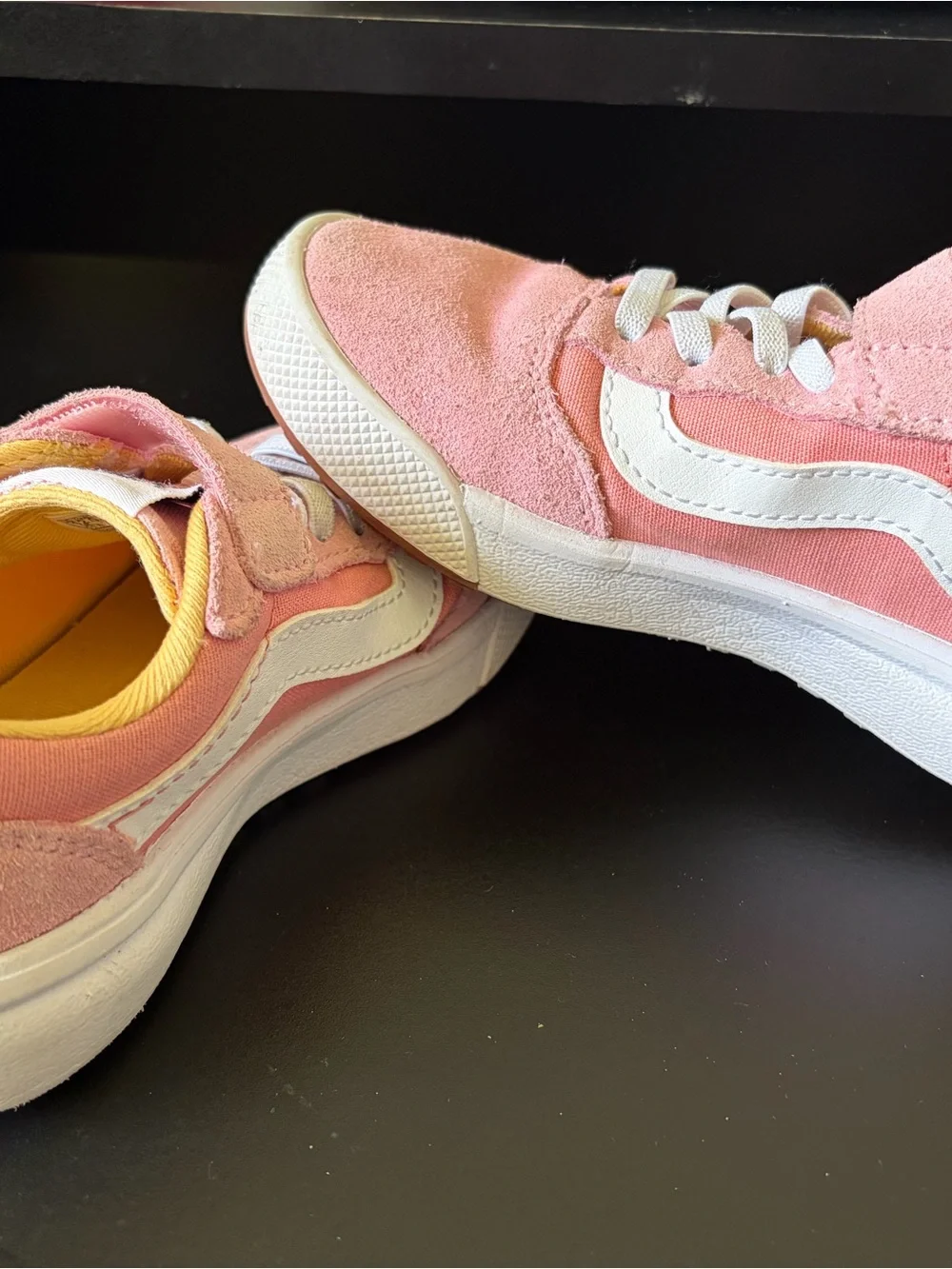 Vans UltraRange Kids Pink, White and Yellow Velcro Sneakers